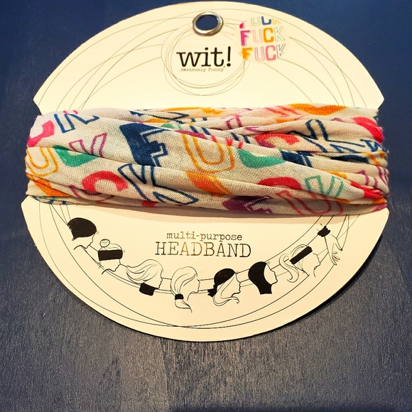 WIT! Accessories - 3 for $30!! 🌈 WIT! Headband Scarf Mask Hair Tie F*CK Theme